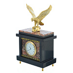 202523 Златоуст Нат.камень ЧАСЫ "ОРЕЛ" тумба позолота.