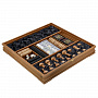 Игровой набор с шахматами из массива черного дуба 48х48 см, фотография 2. Интернет-магазин ЛАВКА ПОДАРКОВ