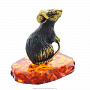 Статуэтка с янтарем "Мышонок трусишка" (коньячный), фотография 2. Интернет-магазин ЛАВКА ПОДАРКОВ
