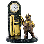 11506 Бронза Часы "Бензозаправка Лукойл" Змеевик (1.25)