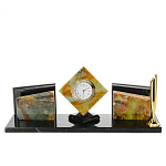 0035181/3243 Письменный набор "Куб" из нат.камня змеевик 