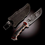 0062241 Оружие сувенирное Нож "Турист/Каспий"рук-дерево/лак, ножны кожа 