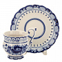 Кофейный сервиз на персон "Праздничный". Гжель, фотография 5. Интернет-магазин ЛАВКА ПОДАРКОВ
