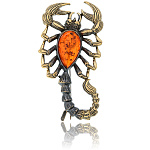 0045325/1659.4 Брошь Скорпион Песочный (коньячный)