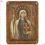 0018957/21*29см Икона живописная"Равноапостольная Нина, просветительница Г"кипарис  в ПУ (RTI-868.ak