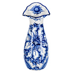  Гжель ВАЗА "ЦВЕТОЧНАЯ"  h=30 см, кобальт 