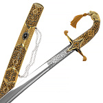 0072832 Оружие сувенирное ШАШКА "Есаул" металл,эмаль,камень черн