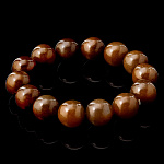0058912 БРАСЛЕТ НЕФРИТОВЫЙ ШАРЫ Нефрит табачный 14мм