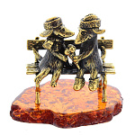 0047520/1865 Сувенир Собаки Пара с мороженым  Сувенир (коньячный)