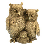 0073028/101318 Изделие декоративное СОВА СЕМЬЯ  h=24 Цв.Бронза с позолотой