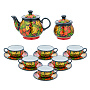 Чайный сервиз на 6 персон "Клубника". Хохлома, фотография 7. Интернет-магазин ЛАВКА ПОДАРКОВ