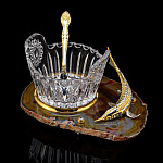 Икорница с агатом "Осётр". Златоуст