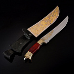 6123 Златоуст Сувенирное оружие НОЖ "ОХОТНИК" (украшенная рукоять с накл.) (НС 13) (6123)