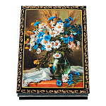 202926/1 ШКАТУЛКА ПРИНТ "ЦВЕТОЧНЫЕ МОТИВЫ",васильки+ромаш 14*10*3,5 см