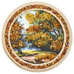 0090300--ПАННО настенной Пейзаж КРУГ диаметр 15 см
