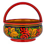 Конфетница-корзинка "Рябина". Хохлома, фотография 4. Интернет-магазин ЛАВКА ПОДАРКОВ