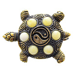 0045407/1833.4 Брошь Черепаха Инь-Янь (белый)