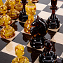 Шахматный ларец с янтарными фигурами 48х48 см, фотография 7. Интернет-магазин ЛАВКА ПОДАРКОВ