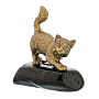 Статуэтка с янтарем "Кот охотник", фотография 1. Интернет-магазин ЛАВКА ПОДАРКОВ