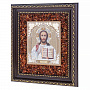Настенная янтарная икона "Господь Вседержитель" 19х22 см, фотография 2. Интернет-магазин ЛАВКА ПОДАРКОВ