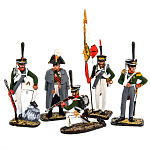 0068488 Оловянная миниатюра "Кутузов и Преображенский полк 1812"  (композиция из 5 фигур)