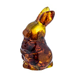 0069798 Янтарь Скульптура КРОЛИК-1 мини темн