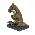 25408 Бронза патинированная Статуэтка "Мыслитель" Змеевик 