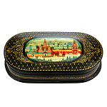 0044881/16*9см  Лаковая миниатюра Палех ШКАТУЛКА "Москва" Бикина 