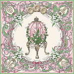 500009 Сувенирный платок “Ландыши» розовый, 90*90, 70% шёлк 30% вискоза МД Нины Ручкиной