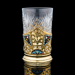 0040420-124,2  Серебро 875* ПОДСТАКАННИК Эмаль, позолота, в П/У 124,2