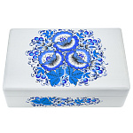 0070177/20*13см Хохлома Шкатулка "Зимние цветы"белый, перегородки Р83