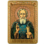 0062503/42*29см Икона подарочная "Св.Преп. Сергий Радонежский"мор.дуб  в ПУ (RTI-743.m)