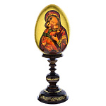 0016669-Каз ЯЙЦО ПАСХАЛЬНОЕ "Казанская Божья Матерь" на подставке ок.15*24см (40)