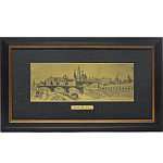 /27,5*55см-зол Офорт черно-белый "Москва.Панорама.19 век"ЗОЛОЧЕНИЕ 
