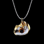 823933/8,57г  Серебро 925* ПОДВЕСКА  вст.Янтарь р/п