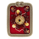 Настольное янтарное панно "Открытка с цветами" 21х15 см
