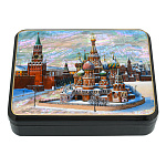 Шкатулка с художественной росписью "Зимняя Москва"