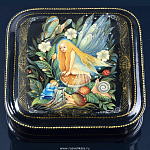   лаковая миниатюра ШКАТУЛКА"ФЕЯ на грибе" 13*13*5см Авт.Краснов