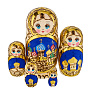 Матрешка с выжиганием "Храм Василия Блаженного" 5 мест, фотография 4. Интернет-магазин ЛАВКА ПОДАРКОВ