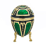 100100 -РС-1301С-08 Традиции ФАБЕРЖЕ Сувенир ЯЙЦО пасх. с ЧАСАМИ "ДЕСЯТЬ ОРЛОВ" 