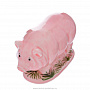 Статуэтка свиньи "Поросенок упитанный". Гжель в цвете, фотография 2. Интернет-магазин ЛАВКА ПОДАРКОВ