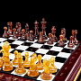Шахматы в ларце с янтарными фигурами "Янтарный Кенигсберг", фотография 2. Интернет-магазин ЛАВКА ПОДАРКОВ