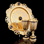 0027799 Златоуст ВОДОЧНЫЙ НАБОР "Узорное трио" 4 пр. в ПУ