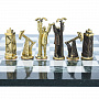 Шахматы из камня и бронзы "Нефтяники" 40х40 см, фотография 3. Интернет-магазин ЛАВКА ПОДАРКОВ