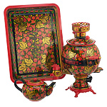 Самовар электрический 3 л "Петух". Хохлома