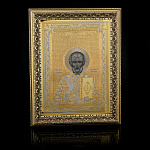 0049531 Златоуст Икона Николай Чудотворец, чернение