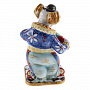 Статуэтка "Клоун с гармошкой и пуделем". Гжель в цвете, фотография 4. Интернет-магазин ЛАВКА ПОДАРКОВ
