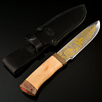 0049643 Златоуст Нож разделочный Урал (кап) золото