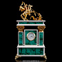 Настольные часы из малахита "Георгий Победоносец", фотография 1. Интернет-магазин ЛАВКА ПОДАРКОВ