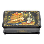   лаковая миниатюра ШКАТУЛКА "Еж и мышка"12*7*4,5см Авт.Краснов